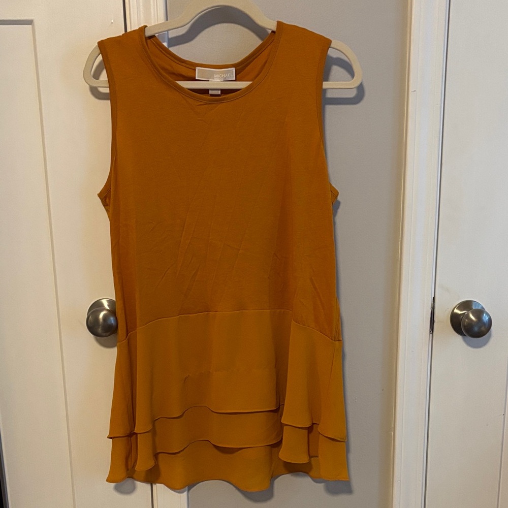 Michael Kors Mustard Layered Tank Top